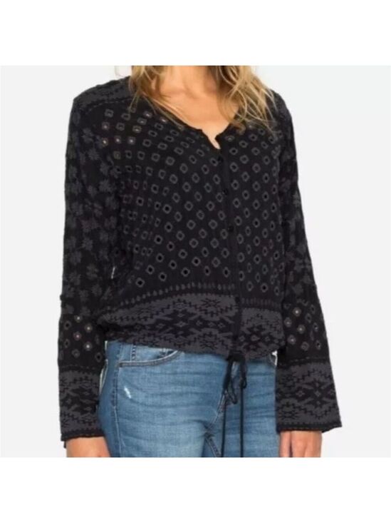 Johnny Was Tops - Johnny Was Black embroidered top size small